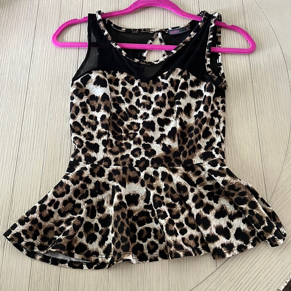 Leopard Peplum top - M
